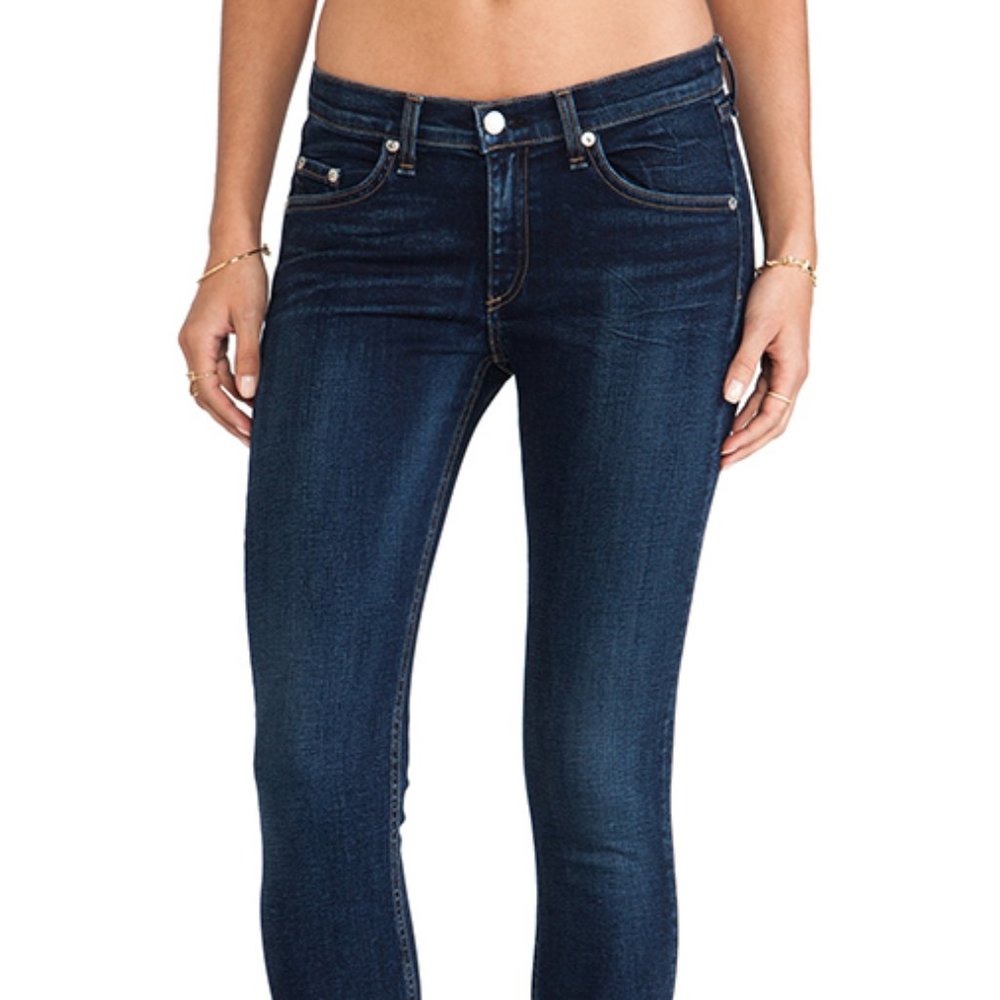 rag & bone Women's Skinny Jeans - Dark Indigo Blue